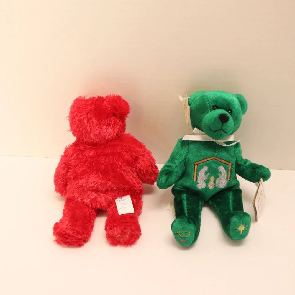 2 Christmas Holy Bears The Kneeling Santa and the Nativity Scene‎